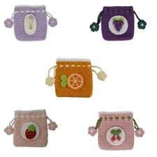 Hand-Woven Storage Bag Small Change Purse Knitted Coin Bag Change Pocket for Kid