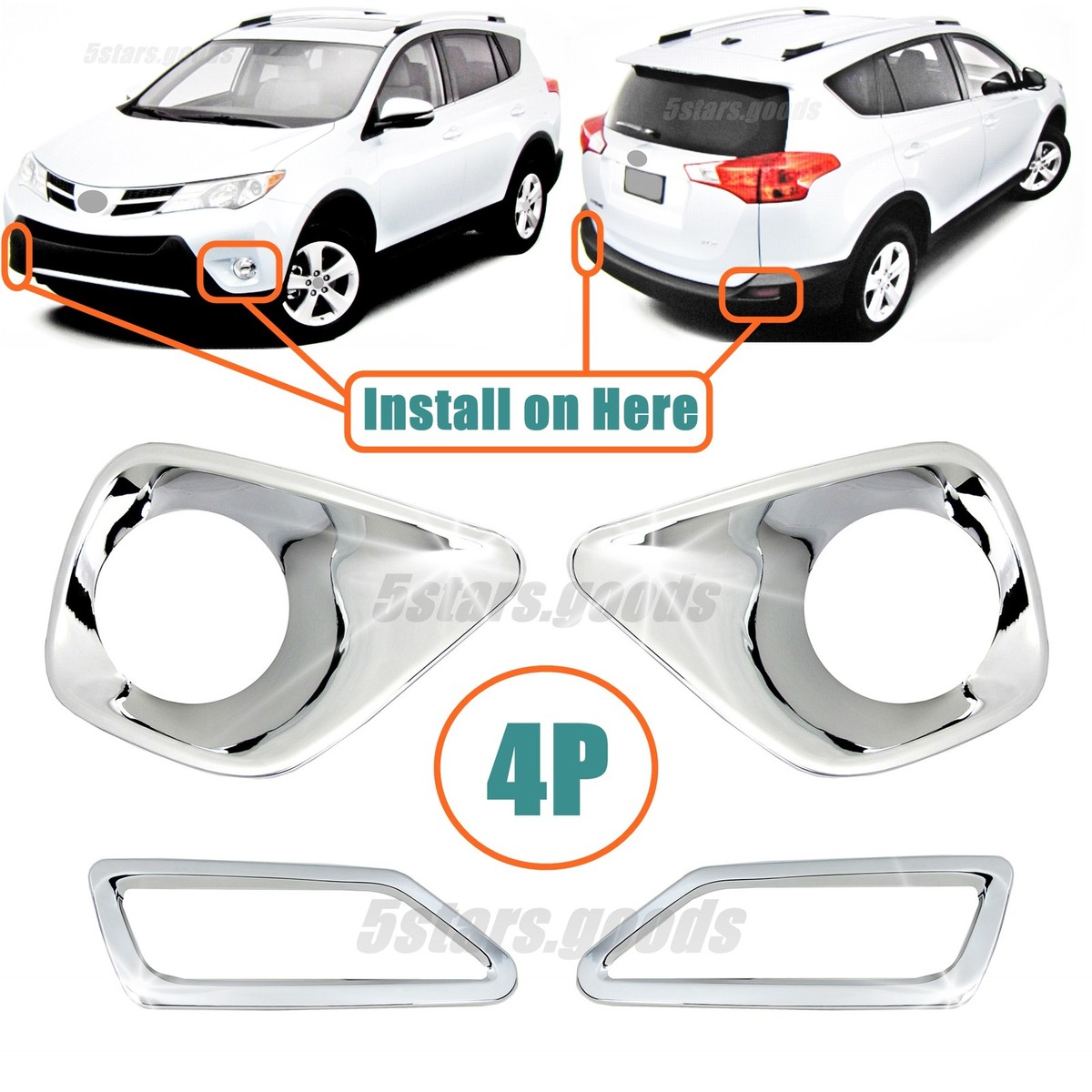 Rear chrome lights cover toyota rav4