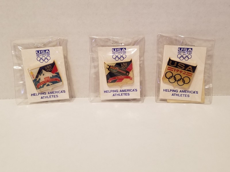 Albertville France 1992 Winter Olympics Lapel/Hat Pin Set of 3 NWT
