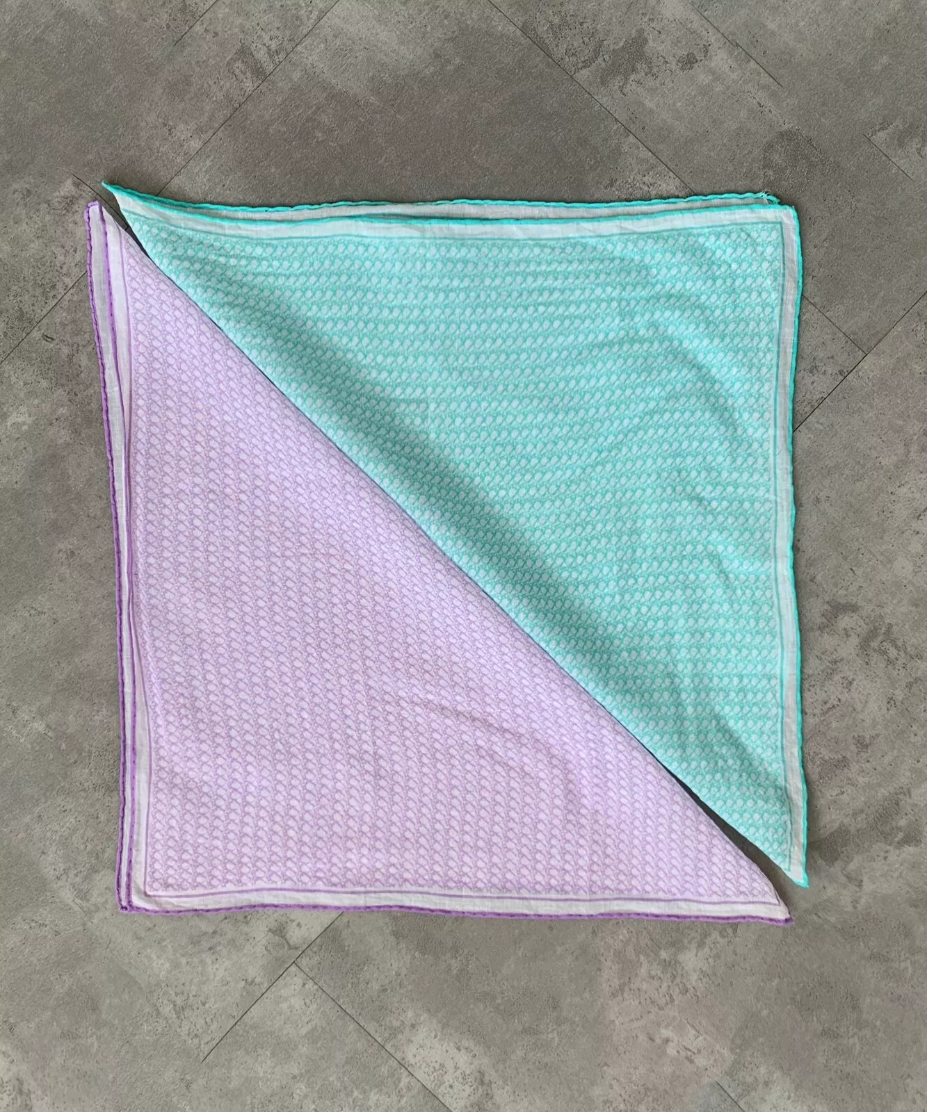 Foulard monogramme vintage années 90 CHRISTIAN DIOR Hanky 2 pièces