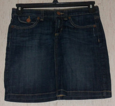 EXCELLENT WOMENS Gap FOUR POCKET DISTRESSED DENIM SKIRT SIZE 1 NO SLITS