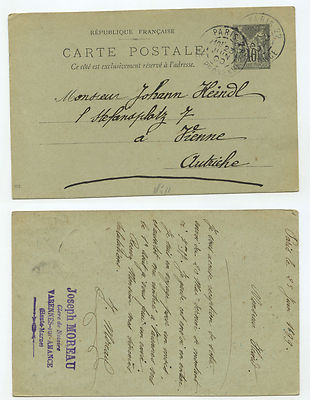 22400 - Ganzsache - Postkarte - Paris 25.6.1899 nach Wien
