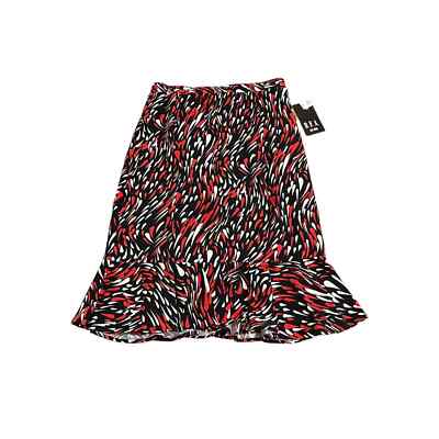 Women s D.F.A. New York NWT Red And Black Soft Stretchy Midi Skirt Size Small