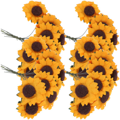 100pcs Artificial Sunflower Paper Craft for Wedding/Home Decor