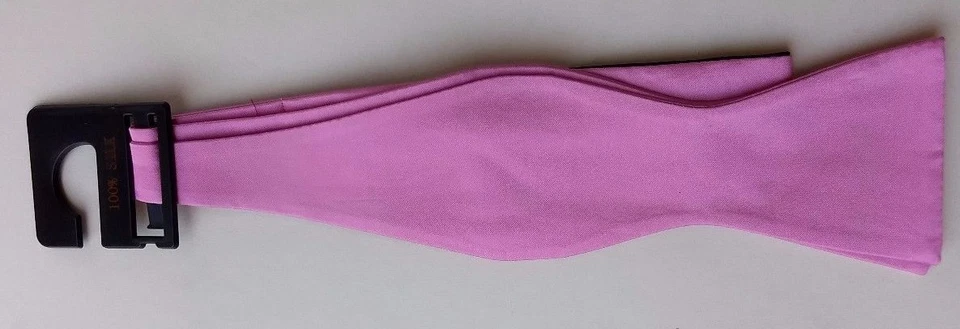 Bow Tie Men Silk Solid Pink SELF TIE Bowtie - Image 3 of 4