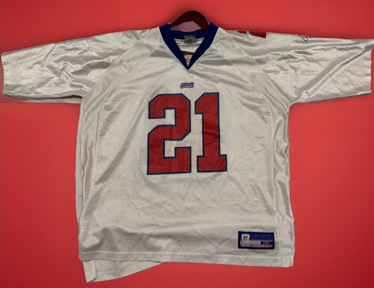 Tiki Barber Giants Football jersey #21 White Reebok NFL Equipment