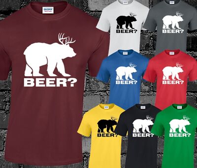 Bier Hirsch Herren T-Shirt Unisex Oberteil Lustig Witz Humor Komödie Cool Mode S-3XL