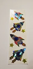 Mrs. Grossman's Stickers 1 ONE Strip ~Rocket Ship~ Vintage 1993 HTF RARE~