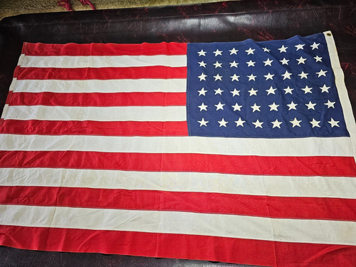 "De Colección Segunda Guerra Mundial 48 Estrellas Toro Perro Bunting Cosido Bandera de Estados Unidos 45""x68" - Imagen 7 de 16