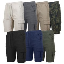Men's 6 Pockets Stretch Fabric Flex Cargo Shorts 5-PACK Size S-2XL FREE SHIP