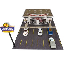 1/64 Slot "Used Car Dealership" w/ Hinged Roof Fits HotWheels, Aurora Race Track