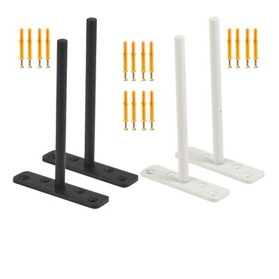 Schweberegal T-Winkel Blind Wandmontage mit Schrauben & Dübel 6 Stück (150 cm)