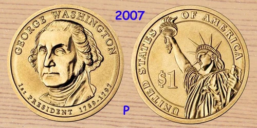 2007-P Presidential Dollar George Washington — photo from the most recent tracked eBay sale
