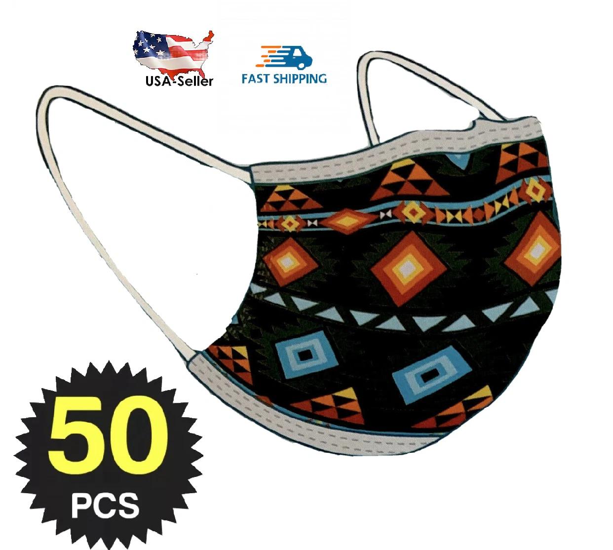 50 Pcs Southwest Face Mask Non Medical Surgical Disposable 3-Ply Medicine Wheel
Opens in a new windo
