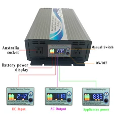 2500W 3000W Pure Sine Wave Power Inverter 12V 24V 48V DC to 120V AC 60HZ 