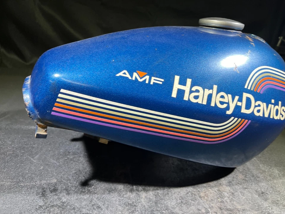 Harley-Davidson SX175 SX 1977 175 611 millas tanque de combustible tanque de gasolina azul Foto 3 de 4