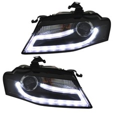 Scheinwerfer DRL LED Tagfahrlicht Lightbar für Audi A4 B8 8K Bj. 08-11 Schwarz