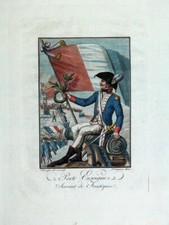 Französische Revolution Marine Navy Uniform Tricolore Siegerkranz Angriff Siege