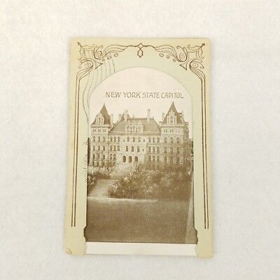 New York State Capitol Albany NY Mini Multiple Views Fold Out Postcard 1900s