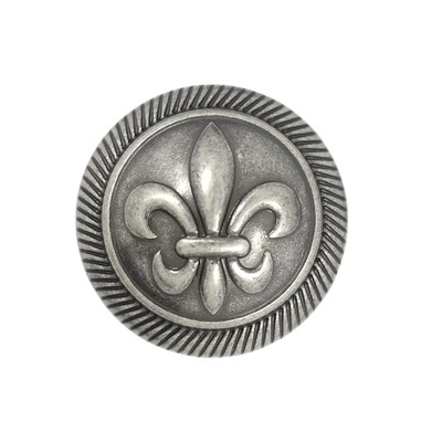 Fleur De Lys Shank Buttons Gray Silver 12PCS 18mm Sewing DIY Craft Buttons
