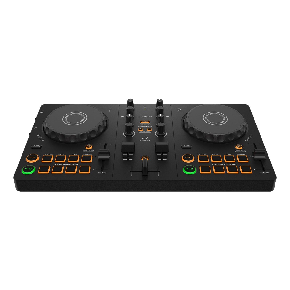 AlphaTheta DDJ-FLX2 Compact Beginner 2-Channel DJ Controller w