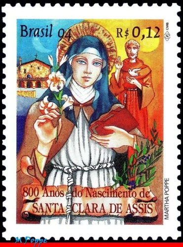 2518 BRAZIL 1994 ST. CLARA OF ASSISI, FAMOUS PEOPLE RELIGION MI# 2622 C-1920 MNH