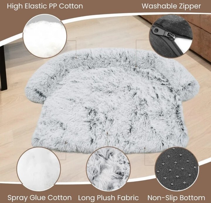 Letto Cani Ortopedico 105x95 Peluche XL - Cuccia Divano Anti-Stress