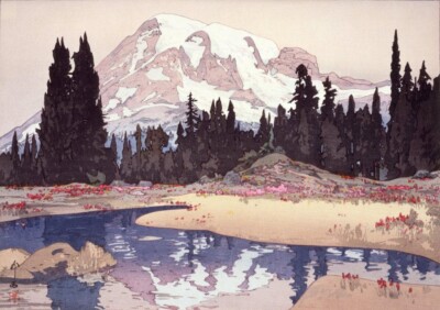 Mount Rainier Hiroshi Yoshida 1896 Art Print Japanese Woodblock Shin Hanga