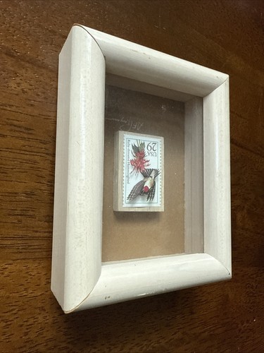 POSTAGE STAMP ART Andrew F. Raymer Framed 3D Stamp 1992 Hummingbird Signed - Picture 3 of 4