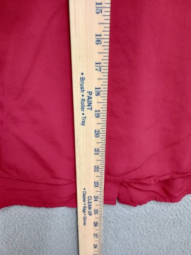 Old Navy Button Front Shirt Womens Medium Red Blouse Long Sleeve Round Neck - Picture 9 of 11