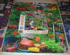 GARDEN DELIGHTS SPRINGBOK 1000 PC PUZZLE 24" x 30" COMPLETE SOLD AS IS