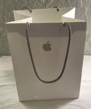 Apple Store White Silver Logo Retail Shopping Bags Lot Of 10