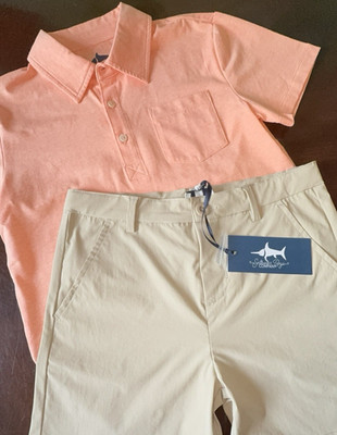 Lot of 2 - Saltwater Boys Co. Marco Polo Performance Coral Shirt & Palmer Shorts
