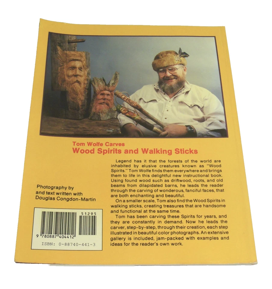 Carving Wood Spirits and Walking Sticks Woodcarving Old Bearded Faces Tom Wolfe - Image 3 of 4