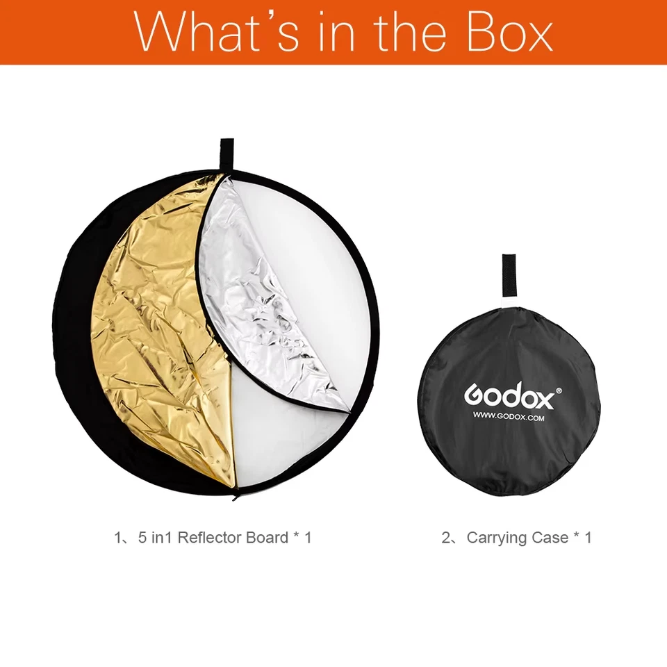 5 - in - 1 collapsible and portable Photography Reflector Board 80cm 110cm 100x1 - Image 3 of 4