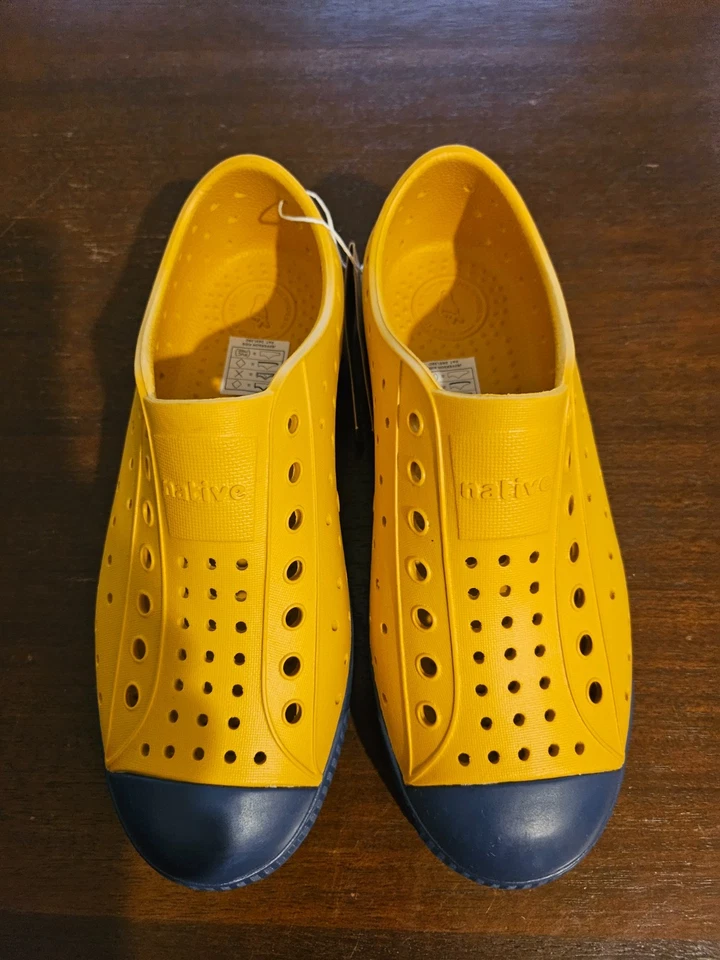 NATIVE SHOES JEFFERSON Sneakers Slip On Toddler Little Kids Yellow Blue J2 NWT! - Image 2 of 4