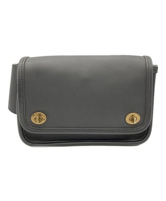 COACH Legacy Turn Lock Body Bag Leder Schwarz Unisex Crossbody Gürteltasche