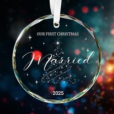 Wedding Gift First Christmas Married Ornament 2025 Mr and Mrs Gift for Newlywed