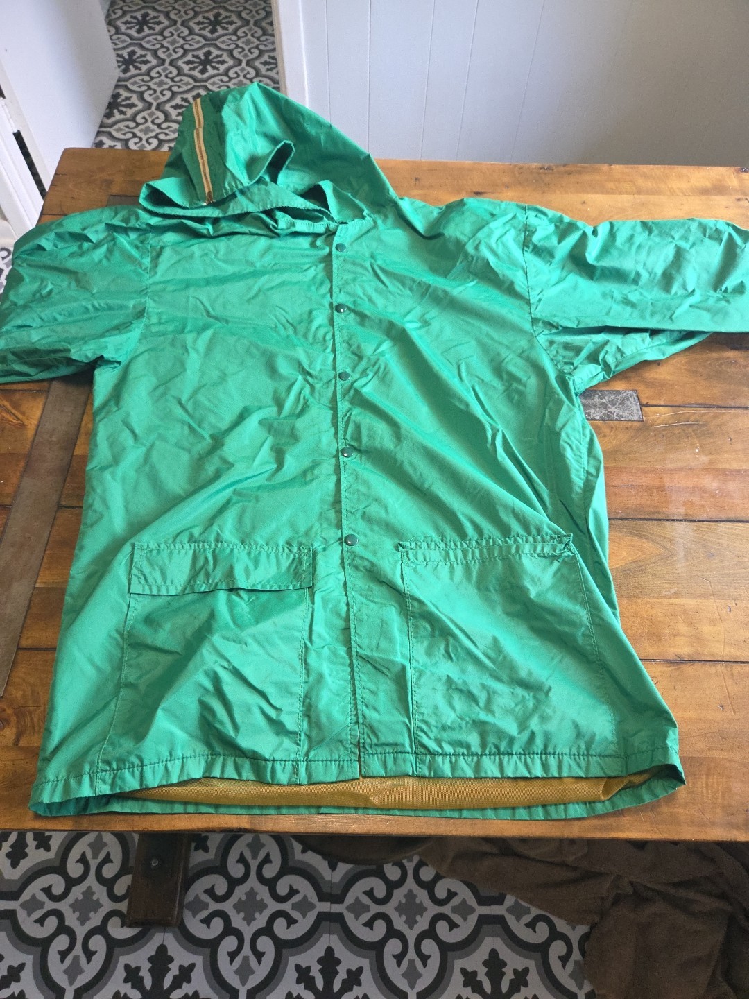 VTG 70s Spanjian Tuba City Football Coachs Jacket XL USA Green Windbreaker image 7