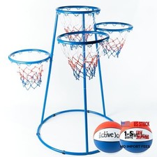 Activejoy- 4 Hoop Basketball Set - Toddler Basketball Hoop 4 HOOP SKYBLUE