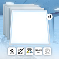 5X Led Panel 62X62 6000K Tageslichtweiß 40W 3400Lm Flickerfrei Ple2.2