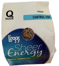 Leggs Sheer Energy Nude Size Q Pantyhose