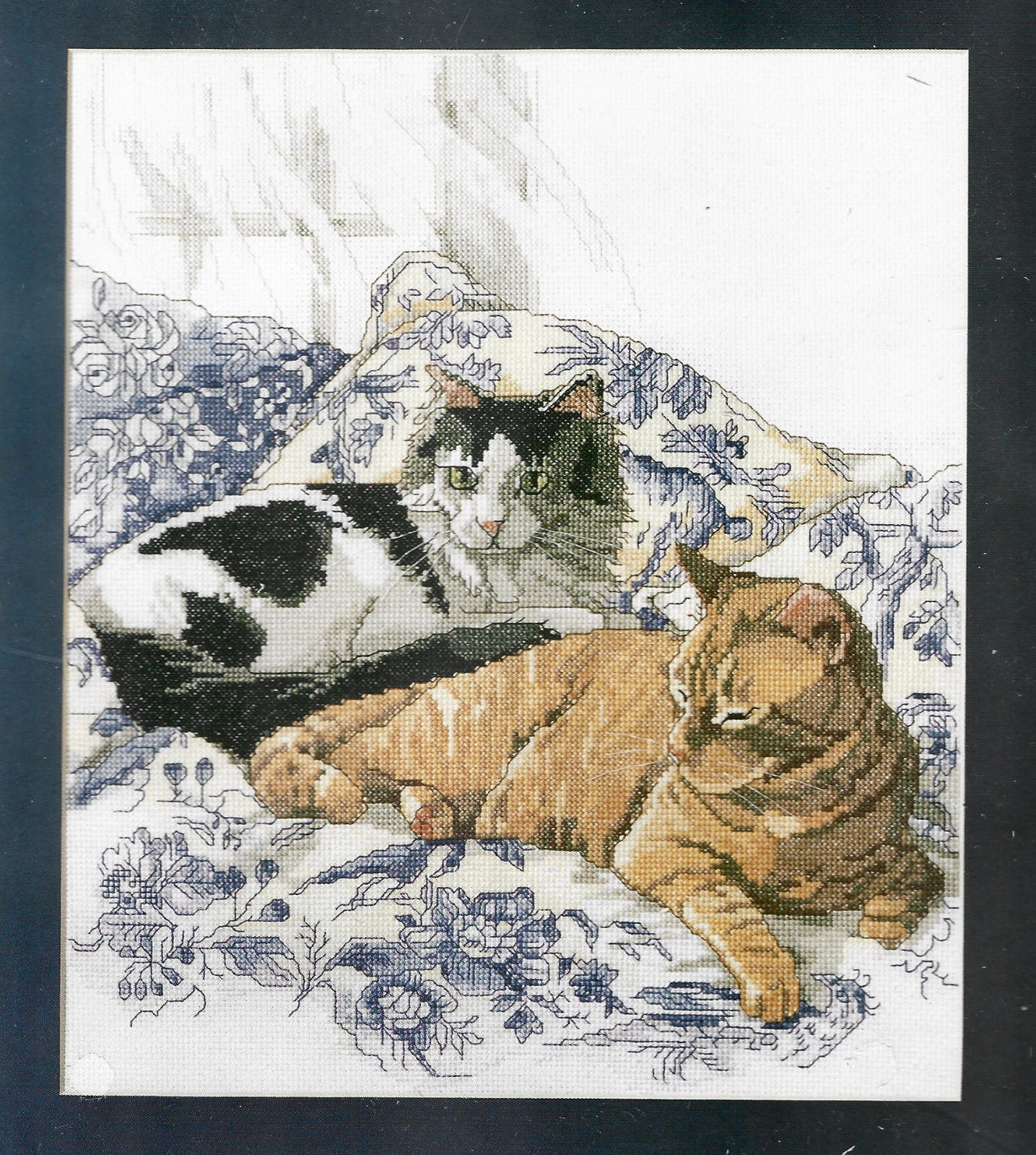 Bucilla Plaid Counted Cross Stitch Kit - Cats on Toile - Nan