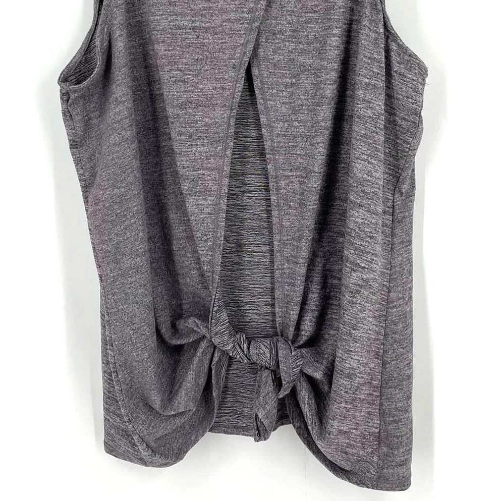 yogalicious athletic sleeveless heather open back shirt