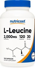 Nutricost L-Leucine 2,000mg, 120 Vegetarian Capsules, Non-GMO, Gluten Free, 30 S