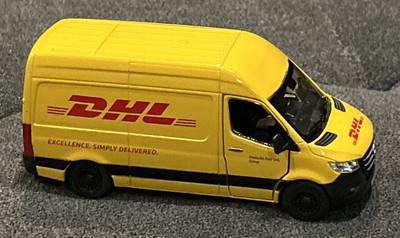 Mercedes-Benz Sprinter DHL Delivery Van, Kinsmart, Diecast Toy Car, 5'', 1:48