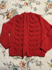 VTG Handmade Crocheted knitted Kids Sweater/Cardigan. No size/Brand. Read desc.