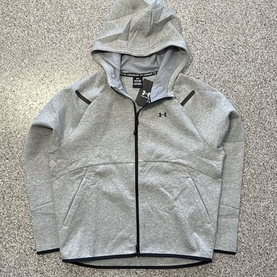 Under Armour Tech Hoodie Womens Small Heather Grey Unstoppable Fleece 1379842