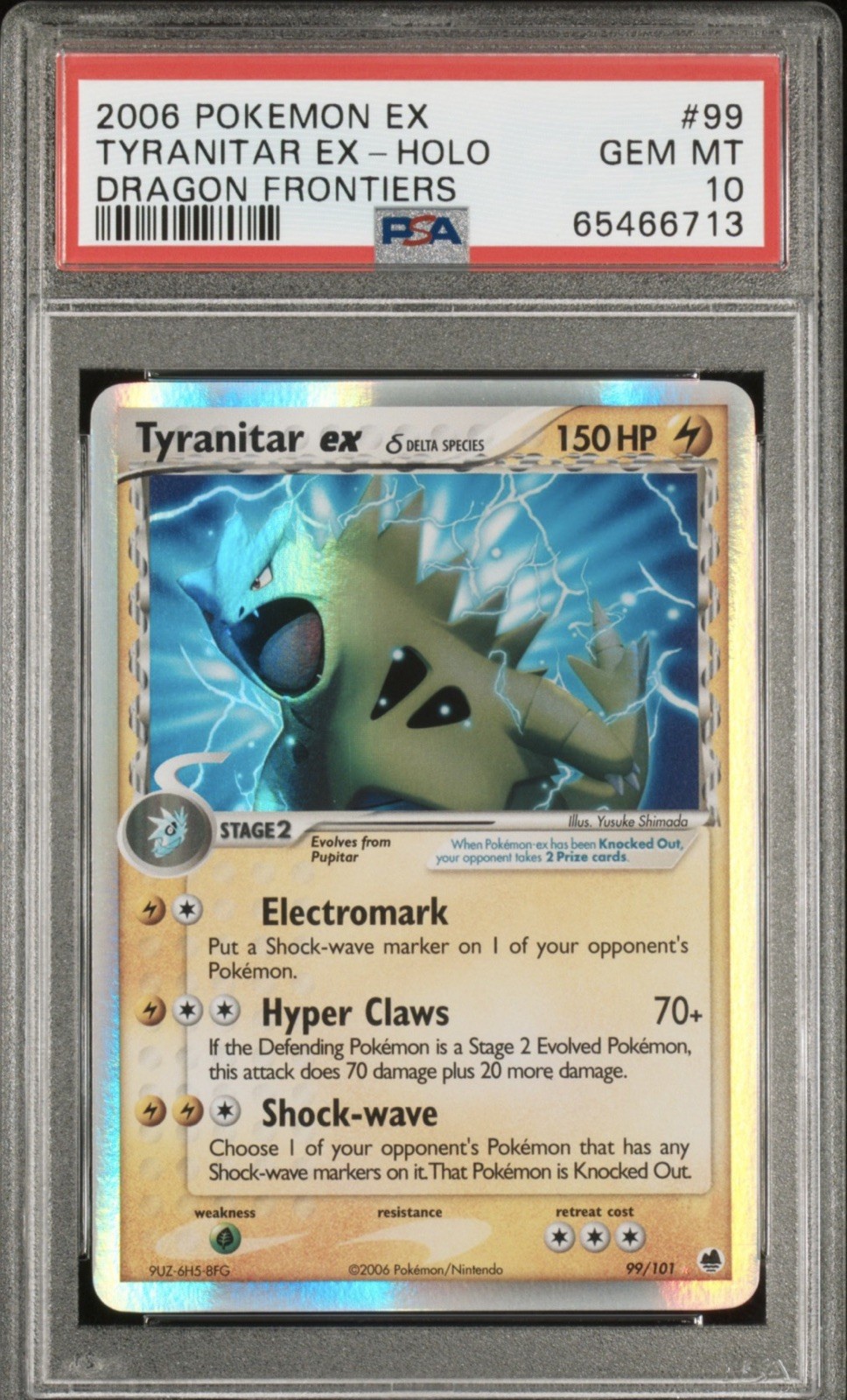 Tyranitar ex (Delta Species) 99/101 Dragon Frontiers Holo PSA 10 POP 20
