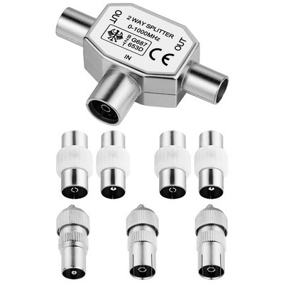 AXFEE Digital Signal Antenne Splitter, 2 Wege 1 Buchse klein, Typ D-8 Stck. Set 